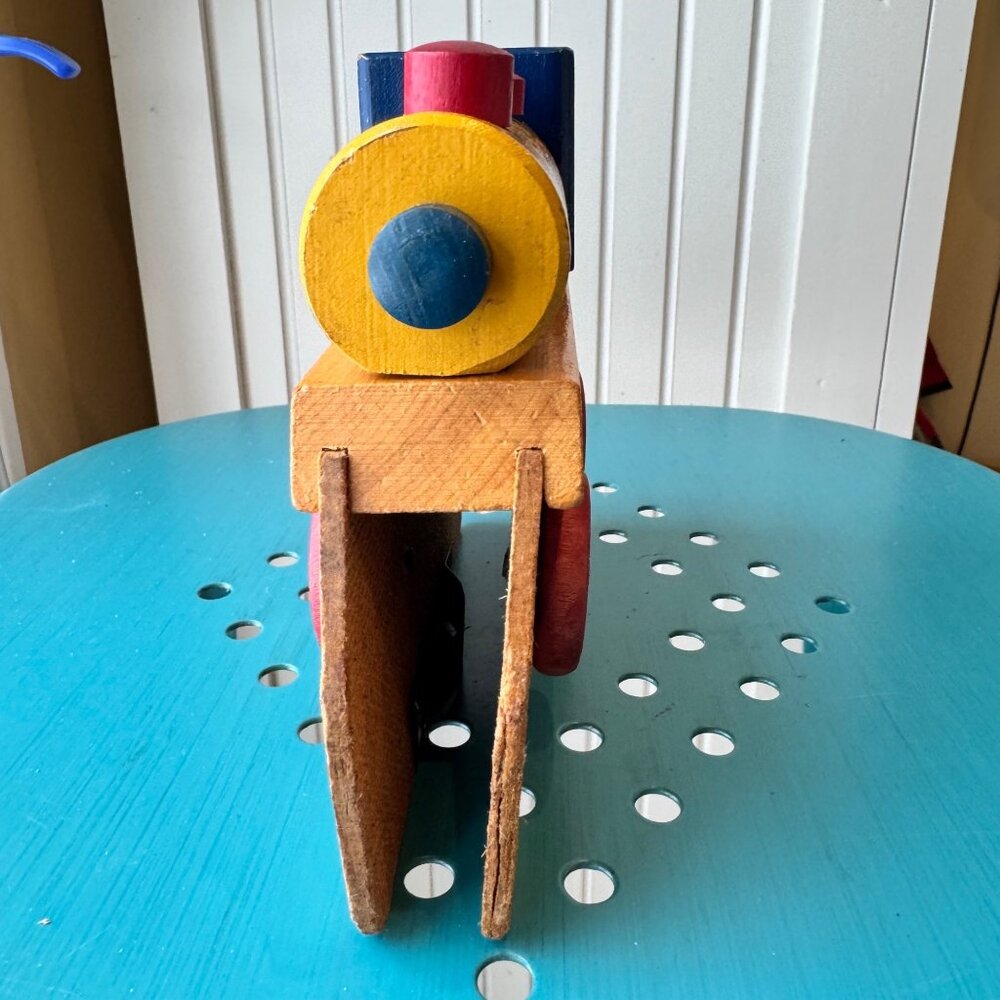 Play-Pen-Rail Train Wooden Toy 3–18 Months Toddler Baby Vintage 50s Collectible - Picture 10 of 13